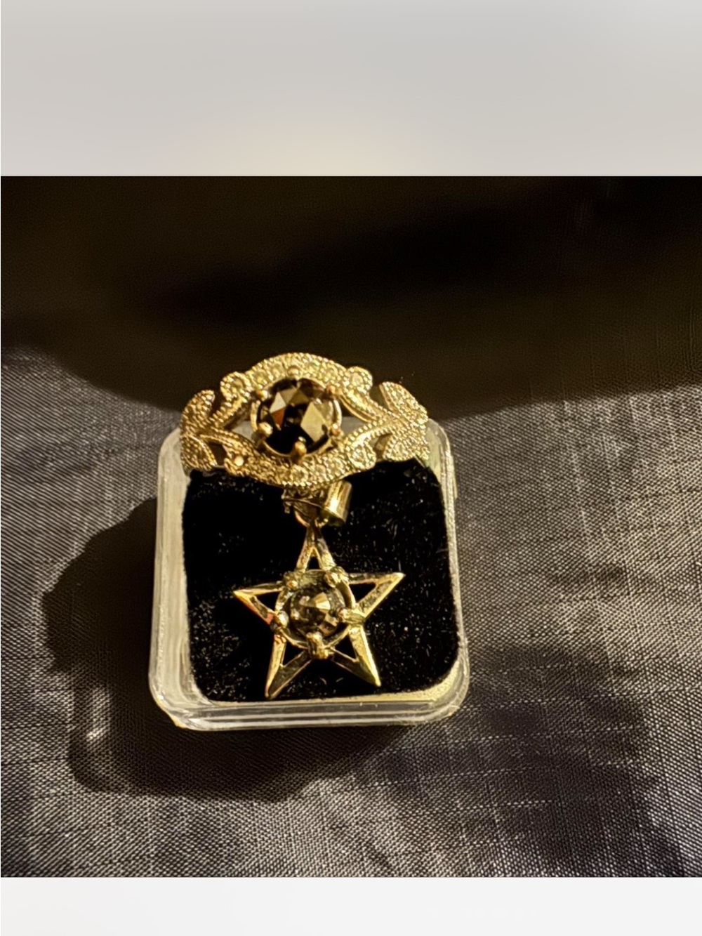 Black diamond genuine 1ct tw 925 silver ring size 7 and star pendant